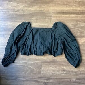 EXPRESS Blouse w Puff Sleeve and Tie Back